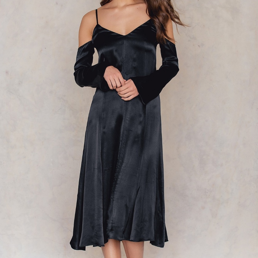 Black Dress with Cold Shoulder Design